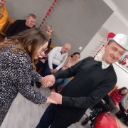 Udział mieszkańców Domu w zabawie walentynkowej.