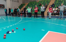 Mieszkańcy Domu podczas Turnieju Boccia w Pińczowie.