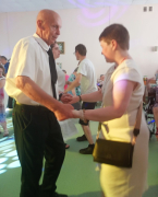 Mieszkańcy Domu na spotkaniu sobótkowym w DPS w Zborowie.